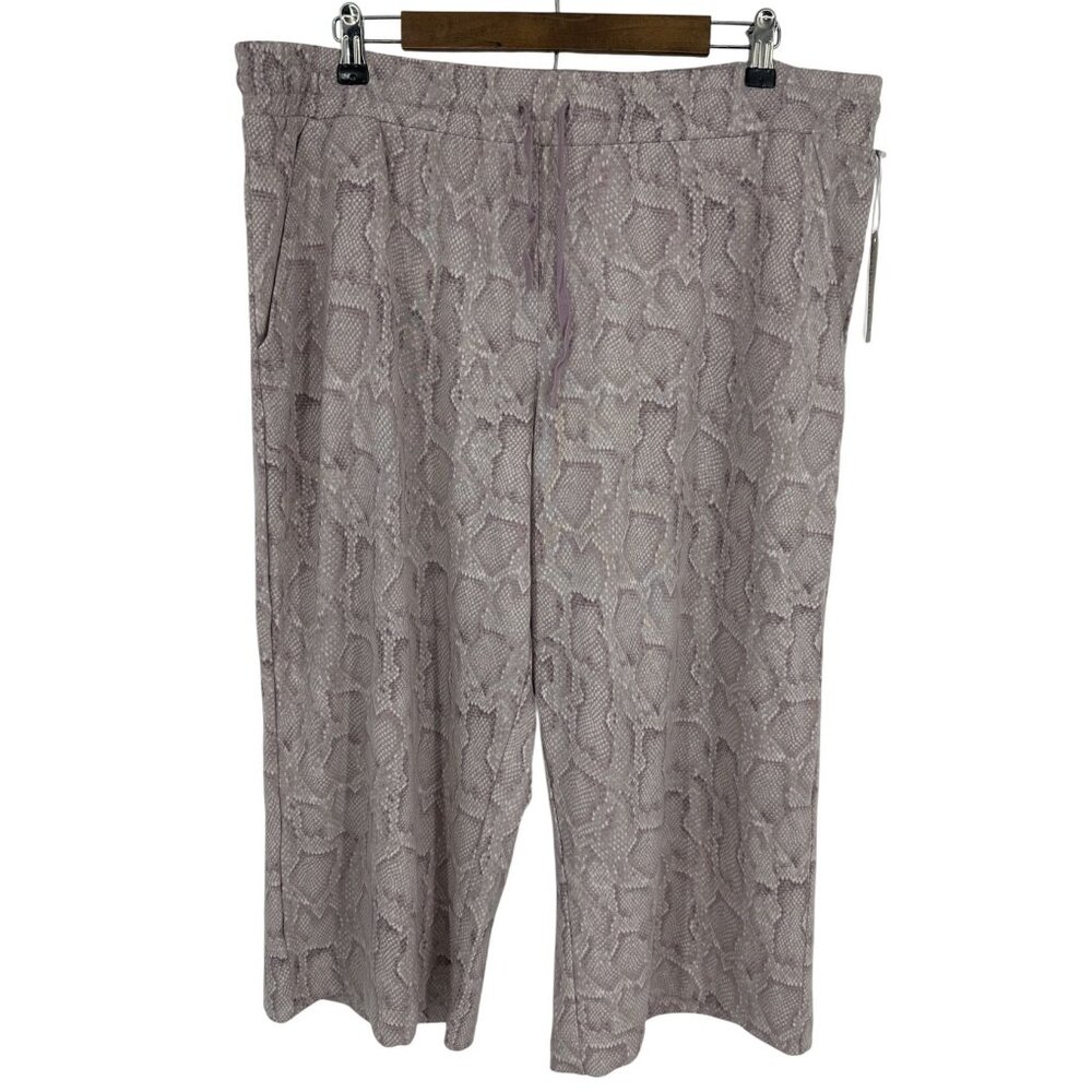 Ambrielle Womens Purple Snake Print Elastic Waistband Lounge Pants Size XXL